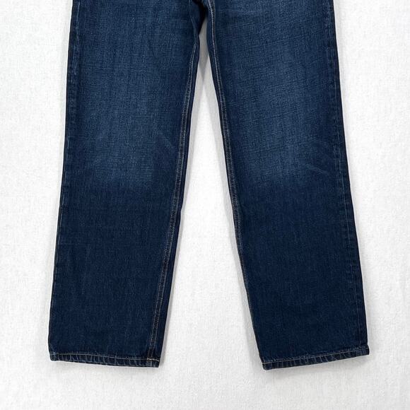 ZARA The Relaxed Boyfriend Jean Womens 26 Dark Blue Mid Rise Loose Straight - Picture 7 of 16